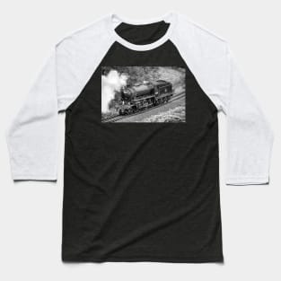 LNER K1 Class - Light Engine - Black and White Baseball T-Shirt